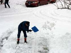 Terry shovels our driveway.