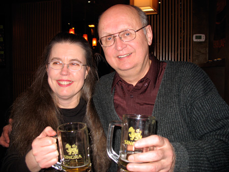 Claudia and Terry at Thai food restaurant, Victoria BC