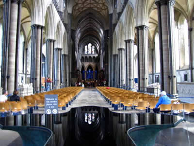 Salisbury Cathedral reflections in new font