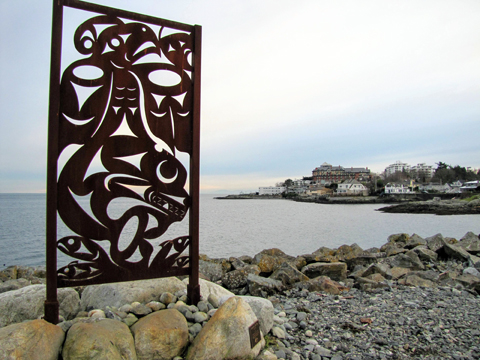 Salish Sea First Nations sculpture, Turkey Head, Oak Bay, BC